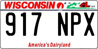 WI license plate 917NPX