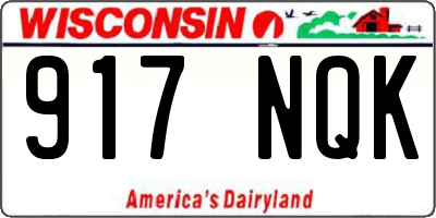 WI license plate 917NQK