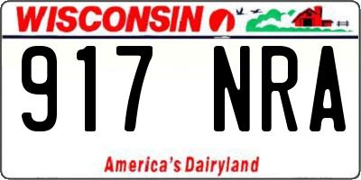 WI license plate 917NRA