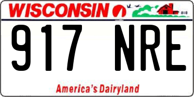 WI license plate 917NRE