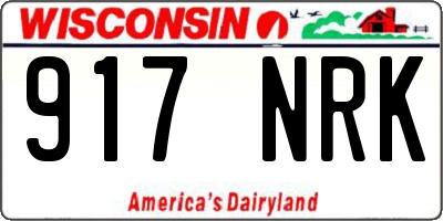 WI license plate 917NRK