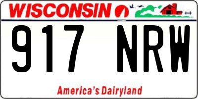 WI license plate 917NRW