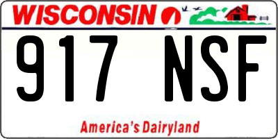 WI license plate 917NSF