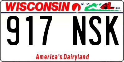 WI license plate 917NSK