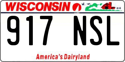 WI license plate 917NSL