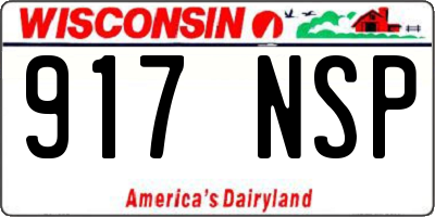 WI license plate 917NSP