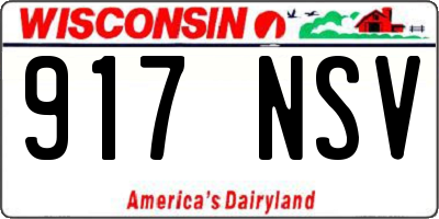 WI license plate 917NSV