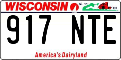 WI license plate 917NTE
