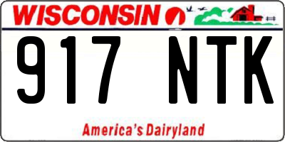 WI license plate 917NTK
