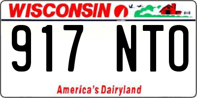 WI license plate 917NTO