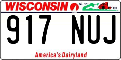 WI license plate 917NUJ