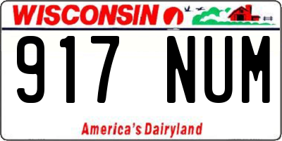 WI license plate 917NUM