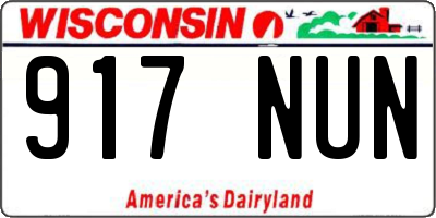 WI license plate 917NUN
