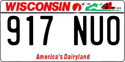 WI license plate 917NUO