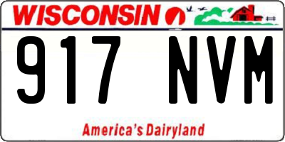 WI license plate 917NVM