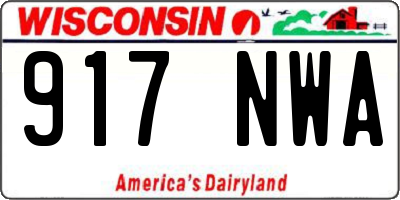WI license plate 917NWA