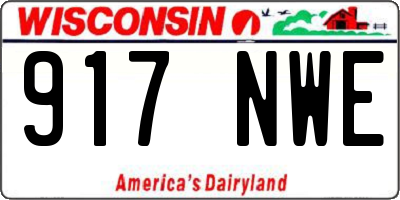 WI license plate 917NWE