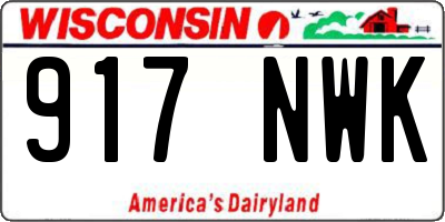 WI license plate 917NWK