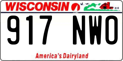 WI license plate 917NWO