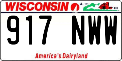 WI license plate 917NWW