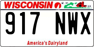 WI license plate 917NWX