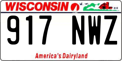 WI license plate 917NWZ