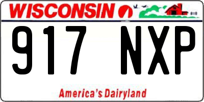WI license plate 917NXP