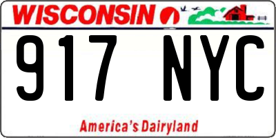 WI license plate 917NYC