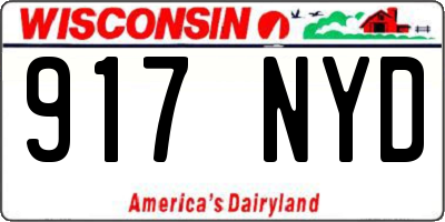 WI license plate 917NYD