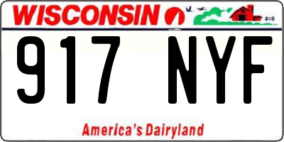 WI license plate 917NYF