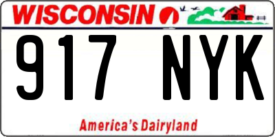 WI license plate 917NYK