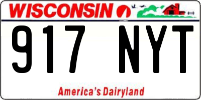 WI license plate 917NYT