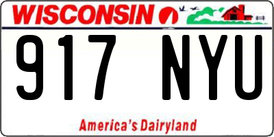 WI license plate 917NYU