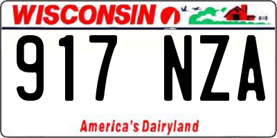 WI license plate 917NZA