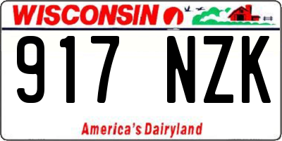 WI license plate 917NZK