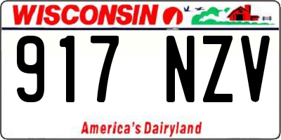 WI license plate 917NZV