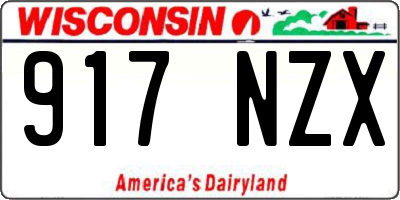 WI license plate 917NZX
