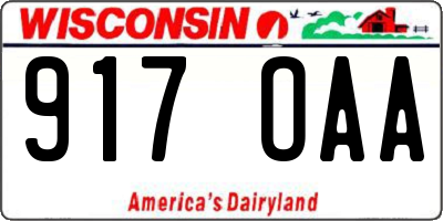 WI license plate 917OAA