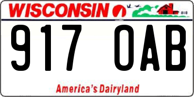 WI license plate 917OAB