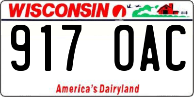 WI license plate 917OAC