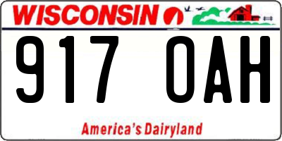 WI license plate 917OAH