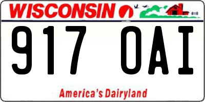 WI license plate 917OAI