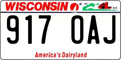 WI license plate 917OAJ