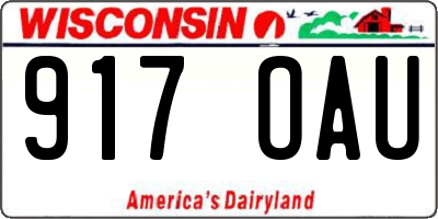 WI license plate 917OAU
