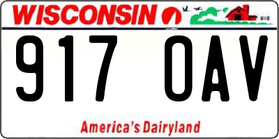 WI license plate 917OAV