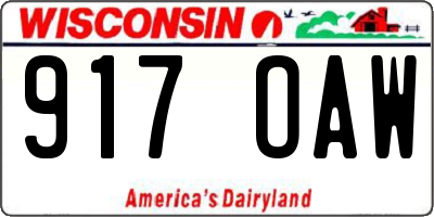 WI license plate 917OAW