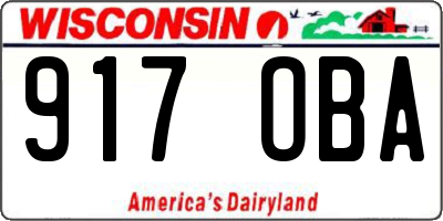 WI license plate 917OBA