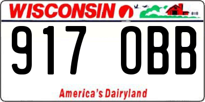 WI license plate 917OBB