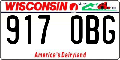 WI license plate 917OBG