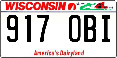 WI license plate 917OBI